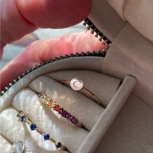 14k Rose Gold ‘C’ Initial Ring Size 5.5